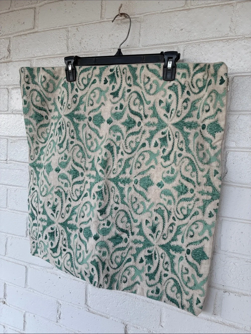 (2) Pottery Barn Reilley Embroidered Pillow Cover 22 X 22 in Seaglass